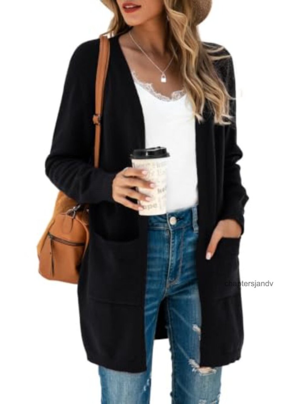 Women's Long Open Front Cardigan Sweater Duster with Pockets Brushed Knit